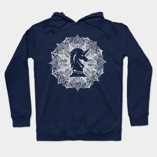 Mandala Circle Chess Knight Unicorn Hoodie